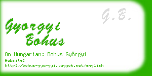 gyorgyi bohus business card