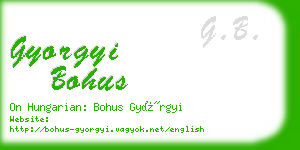 gyorgyi bohus business card